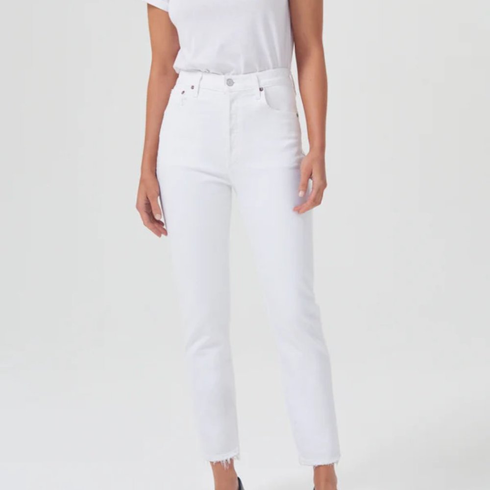 AGOLDE RILEY HI RISE STRAIGHT CROP IN BLURRED